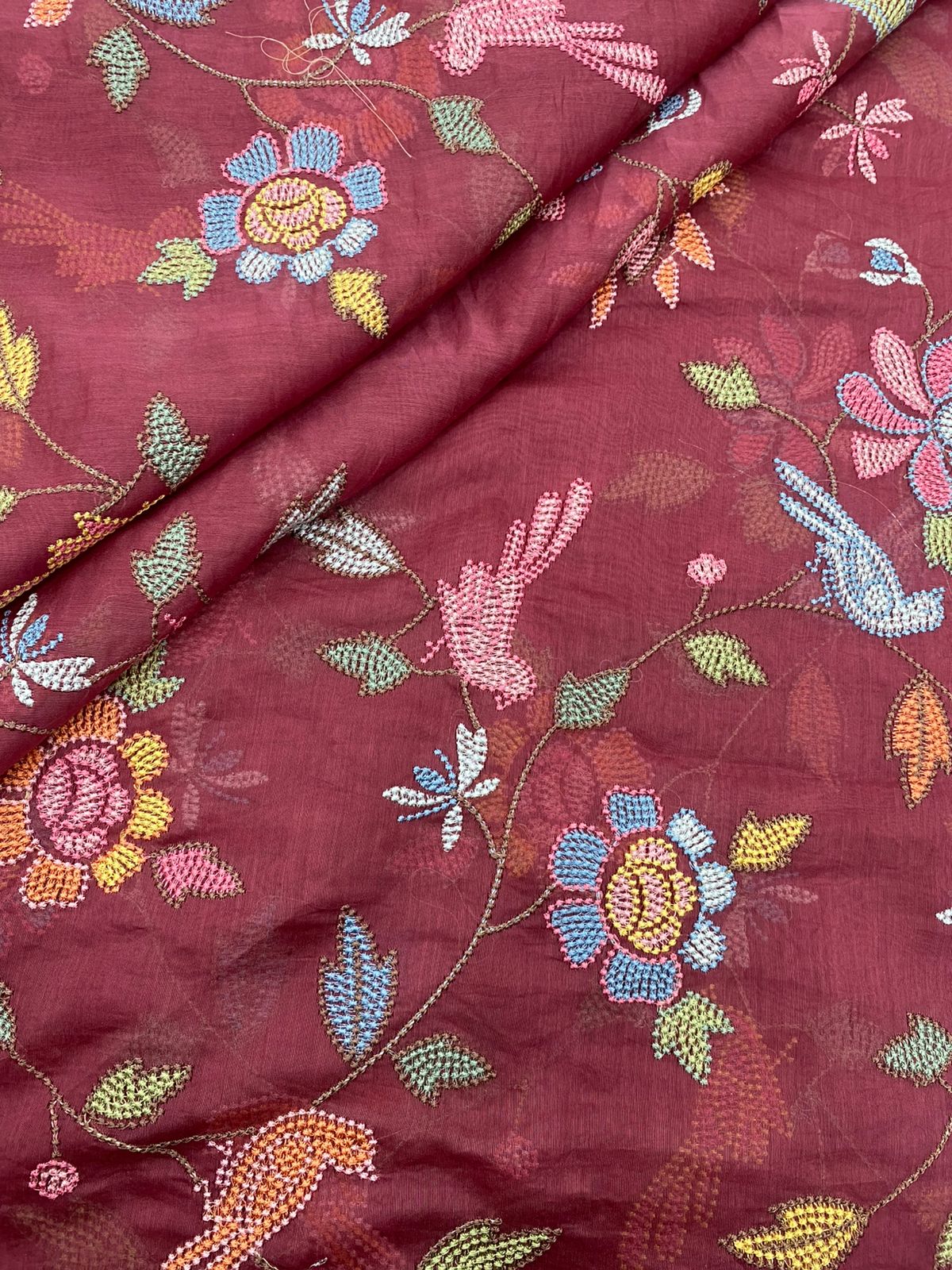 Chanderi Multithread Embroidery