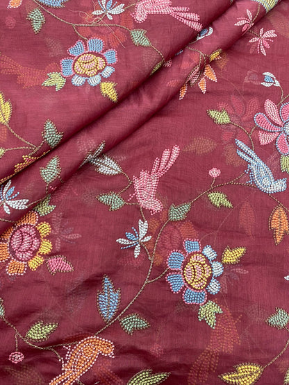 Chanderi Multithread Embroidery