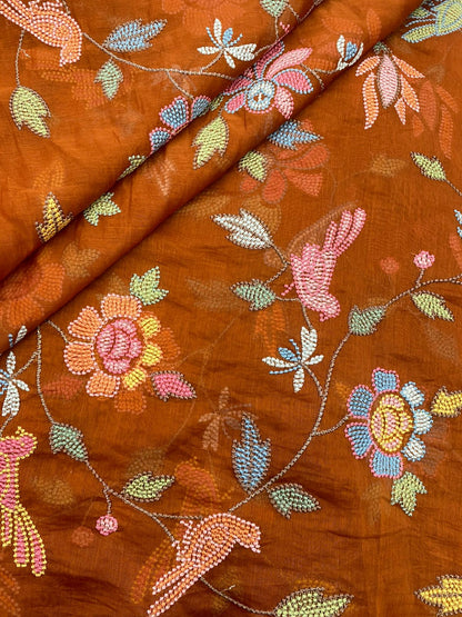 Chanderi Multithread Embroidery