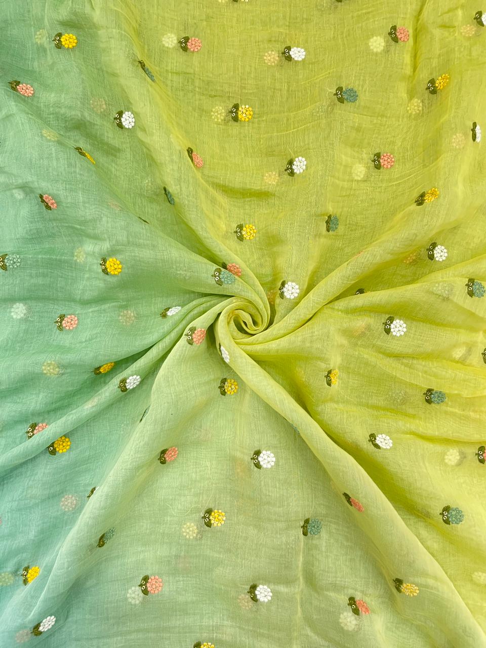 Chanderi Shaded Multithread Embroidery (colors available)