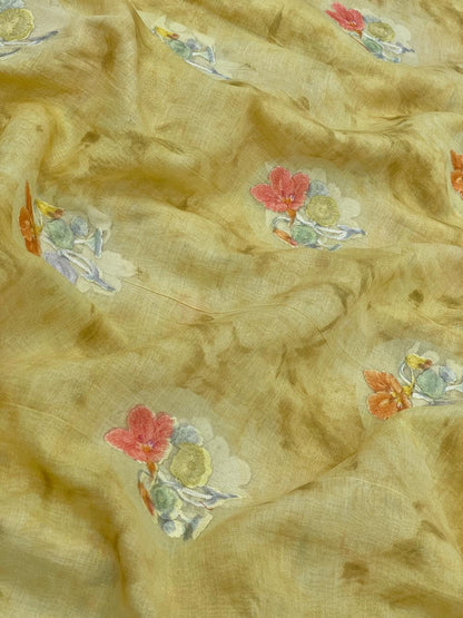 Chanderi Embroidery & Print Fabric Set (colors available)
