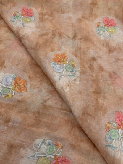 Chanderi Multithread Embroidery (Color Available) 44"Inch
