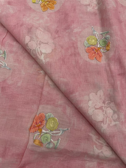 Chanderi Multithread Embroidery (Color Available) 44"Inch