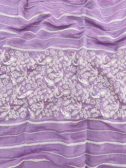Chanderi Embroidery With Beads (44"inch)