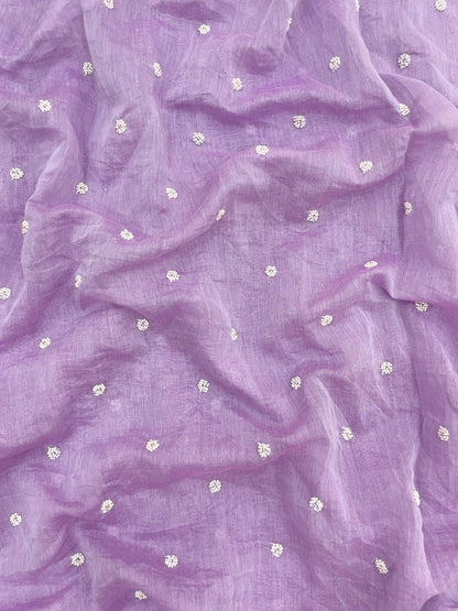 Chanderi Embroidery With Beads (44"inch)