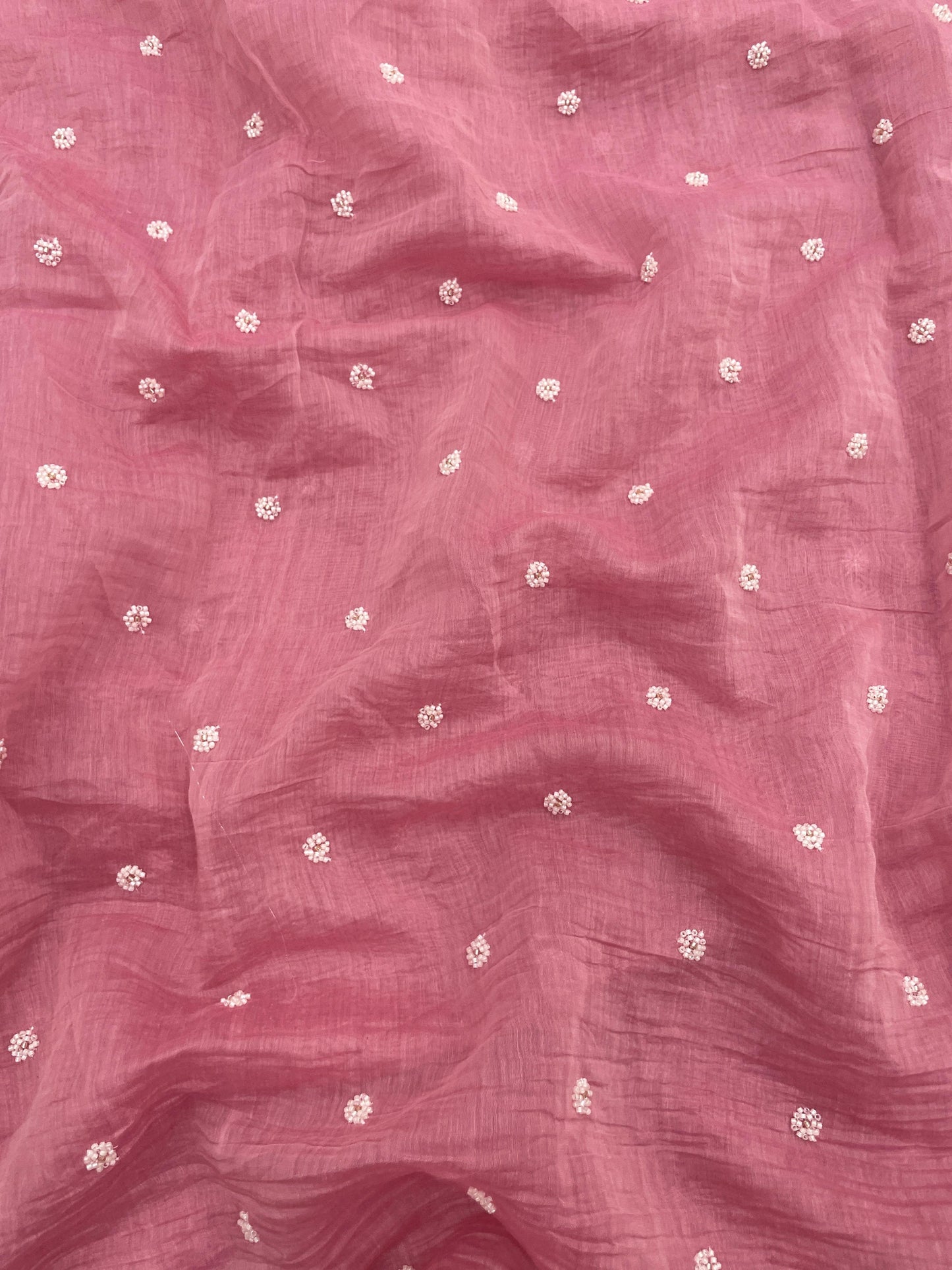 Chanderi Embroidery With Beads (44"inch)