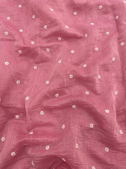 Chanderi Embroidery With Beads (44"inch)