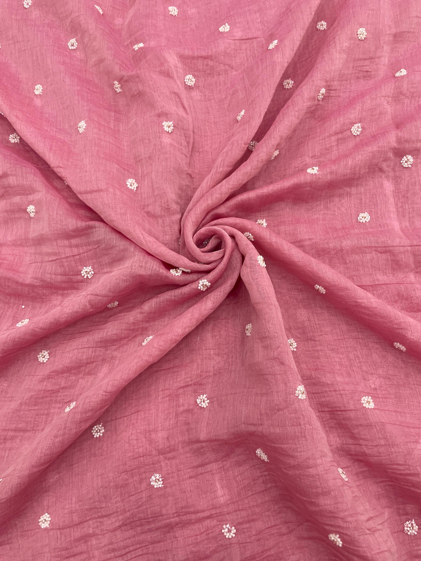 Chanderi Embroidery With Beads (44"inch)
