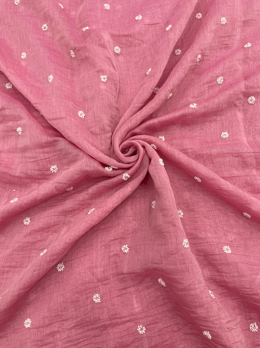 Chanderi Embroidery With Beads (44"inch)