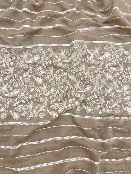 Chanderi Embroidery With Beads (44"inch)