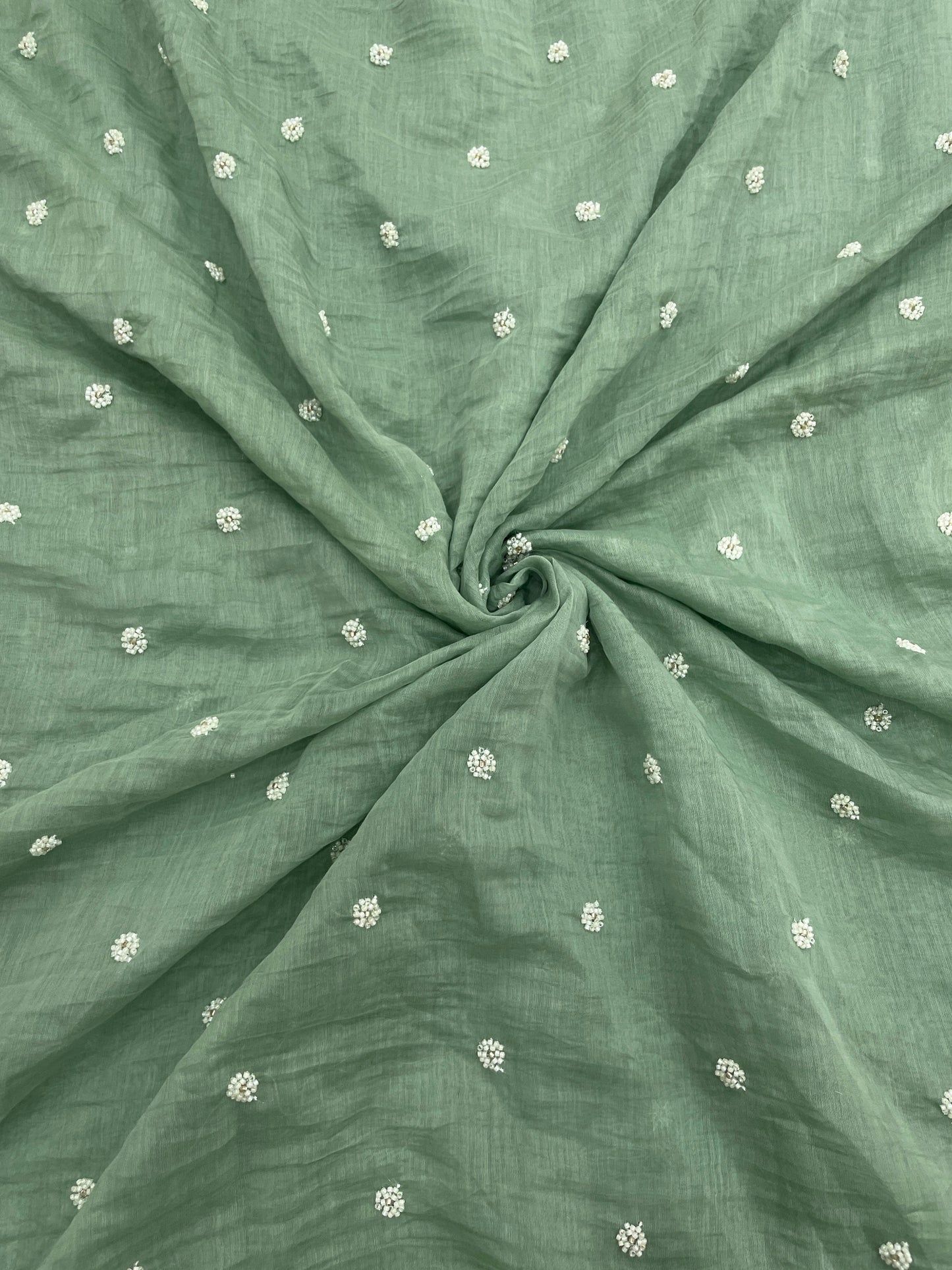 Chanderi Embroidery With Beads (44"inch)