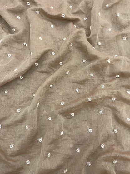 Chanderi Embroidery With Beads (44"inch)
