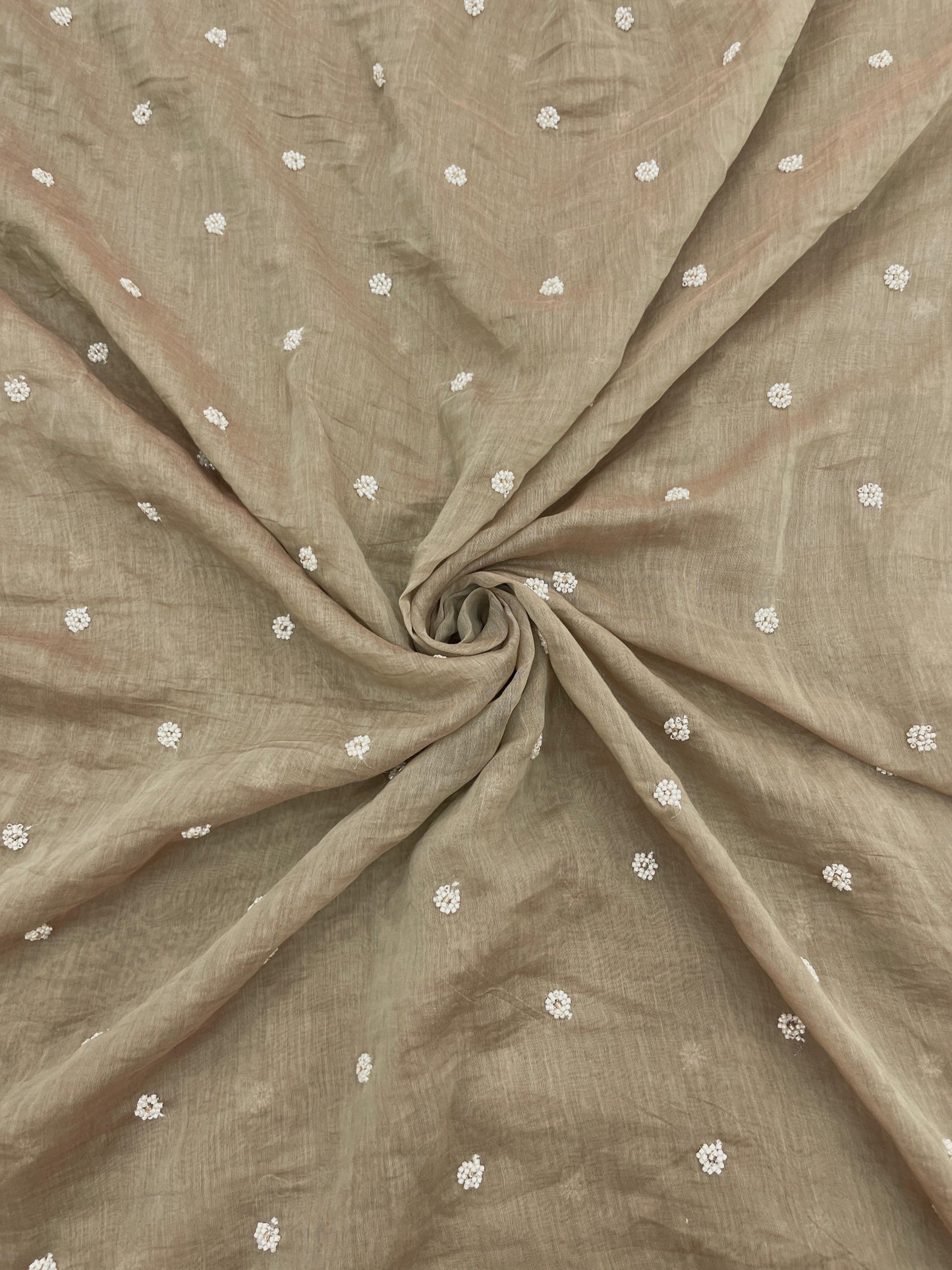 Chanderi Embroidery With Beads (44"inch)