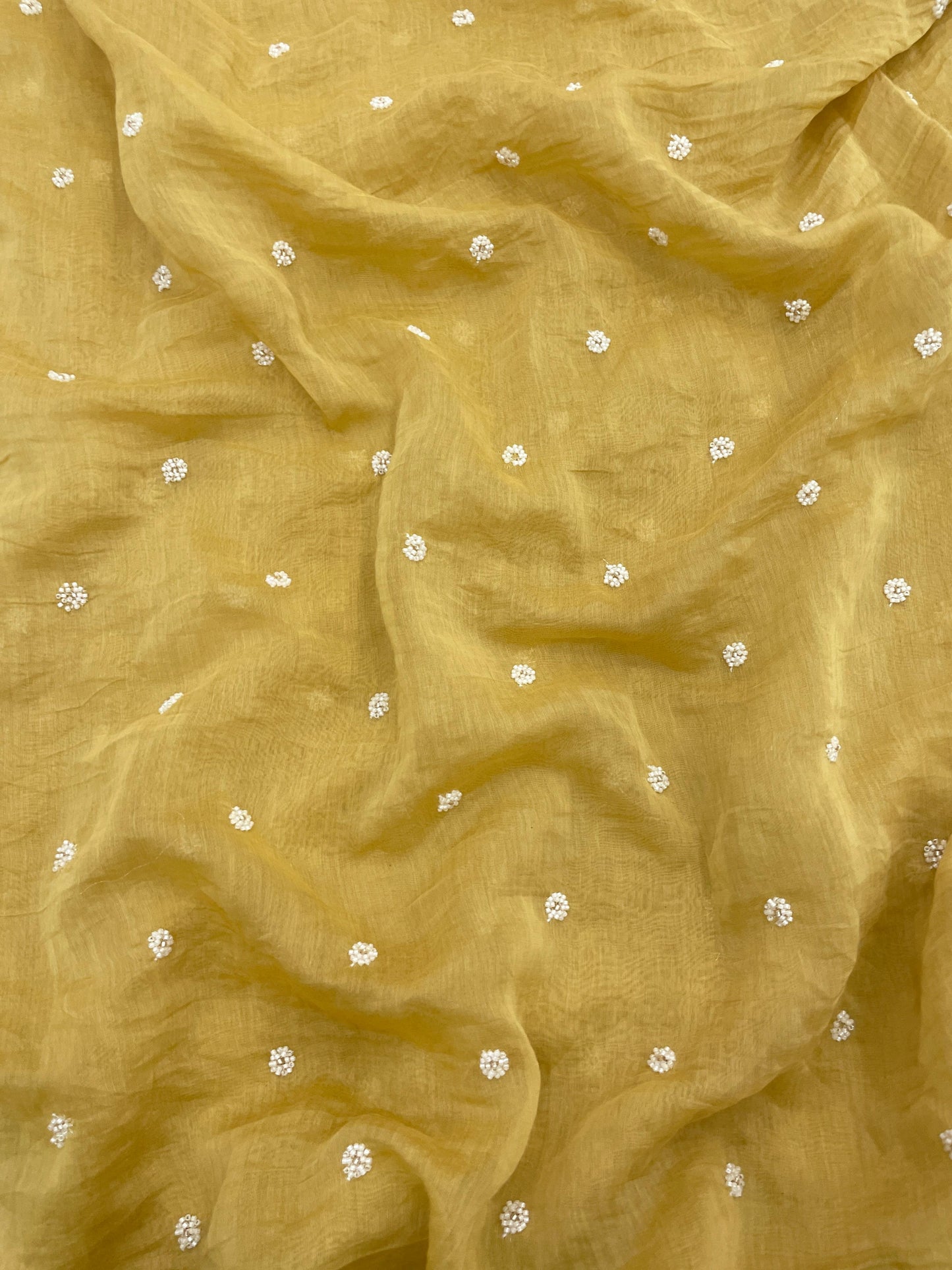Chanderi Embroidery With Beads (44"inch)