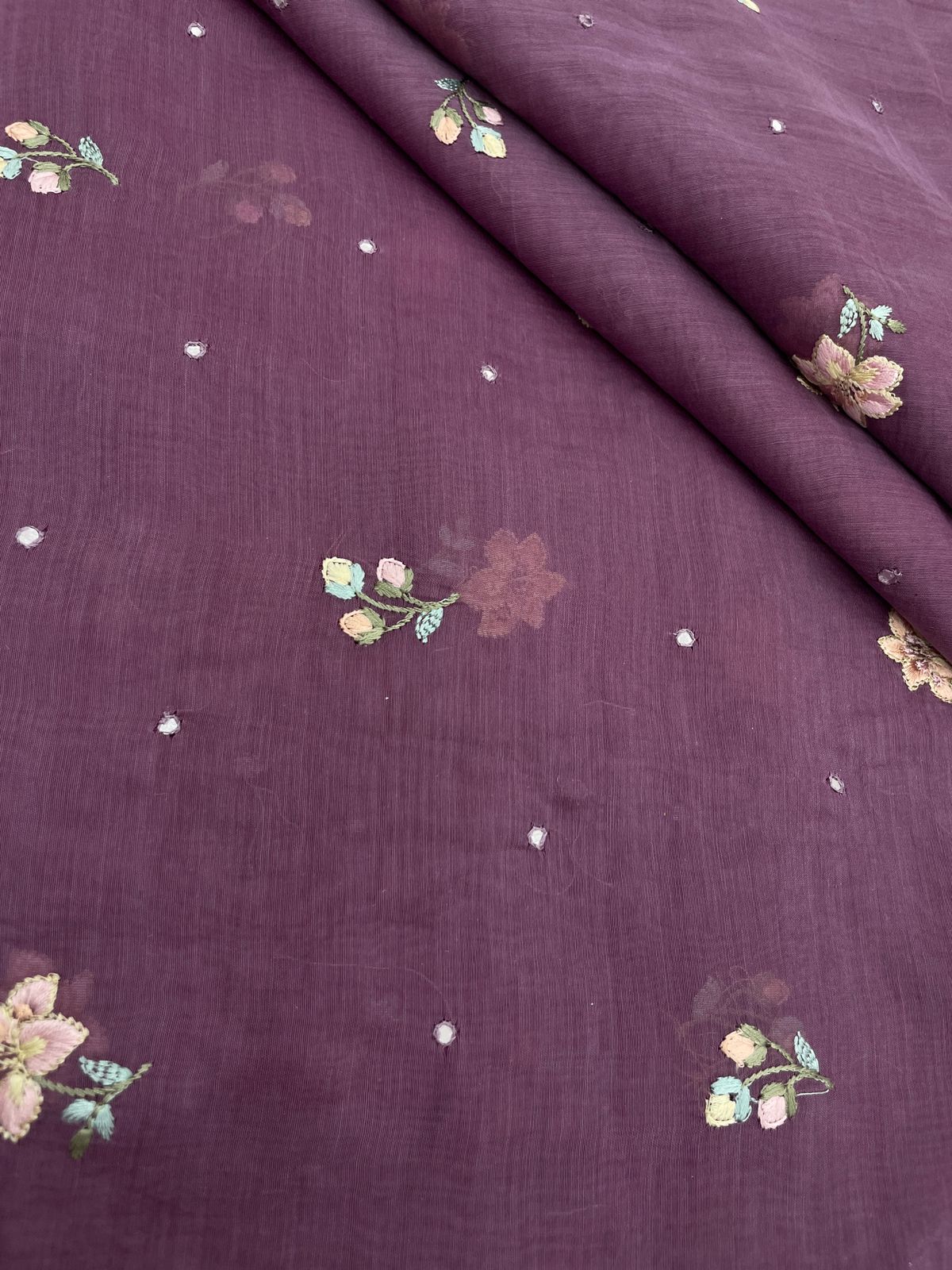 Chanderi Multithread Embroidery (44"inch)