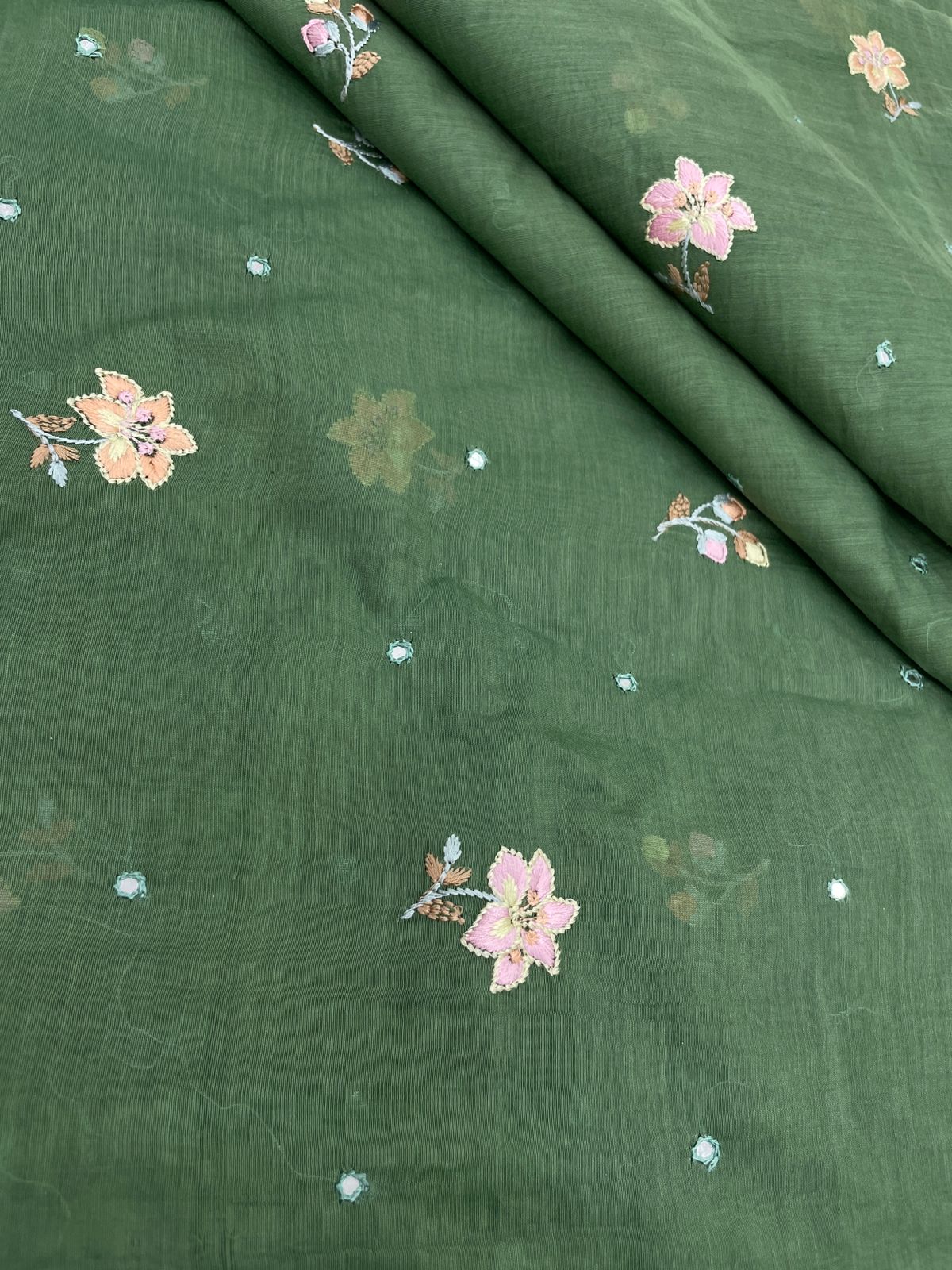 Chanderi Multithread Embroidery (44"inch)
