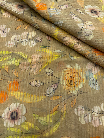 Chanderi Zari Stripe Print (44"inch)