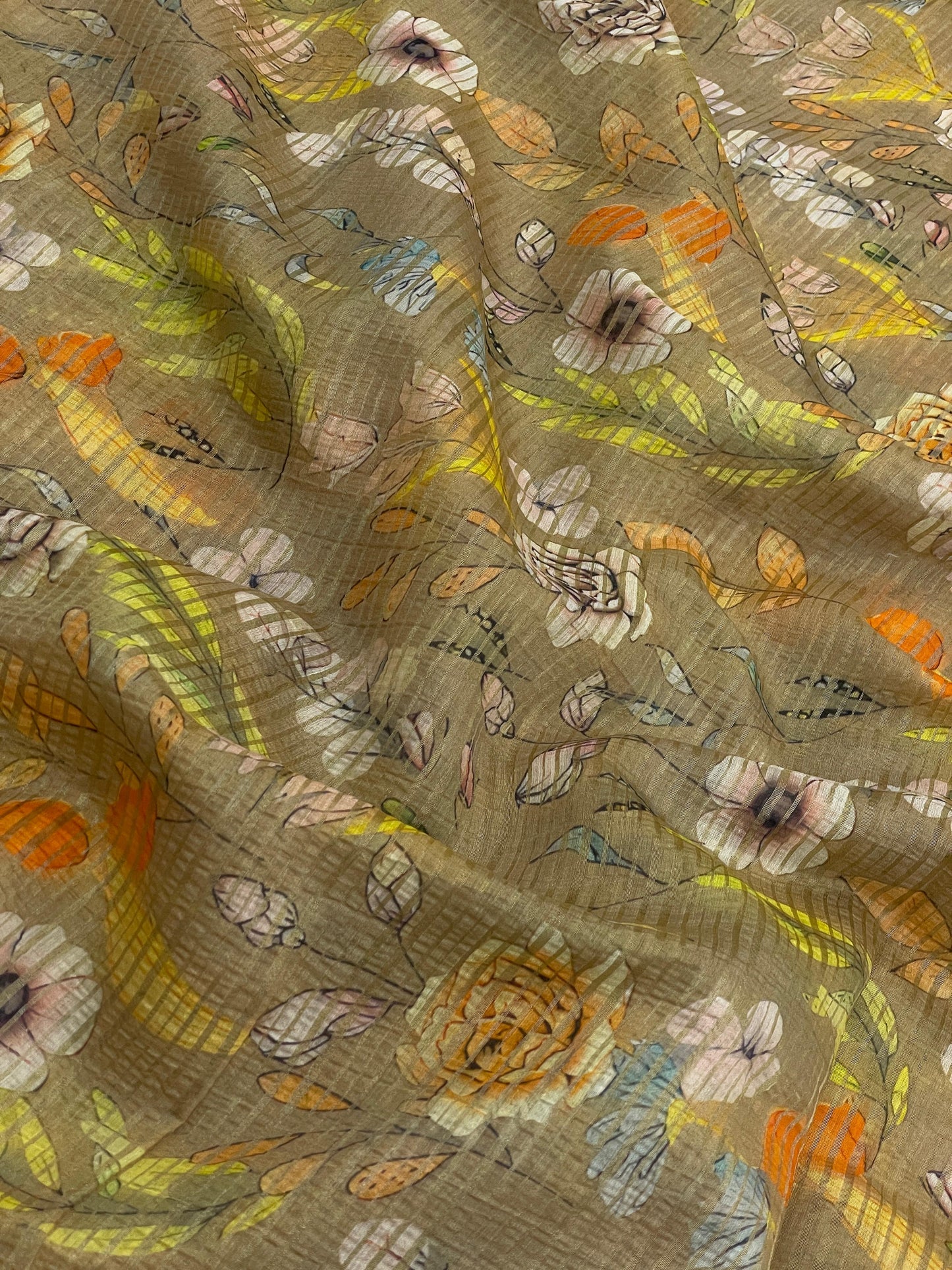 Chanderi Zari Stripe Print (44"inch)