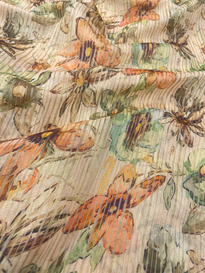 Chanderi Zari Stripe Print (44"inch)