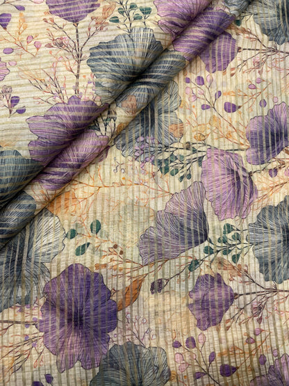 Chanderi Zari Stripe Print (44"inch)