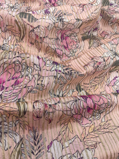 Chanderi Zari Stripe Print (44"inch)