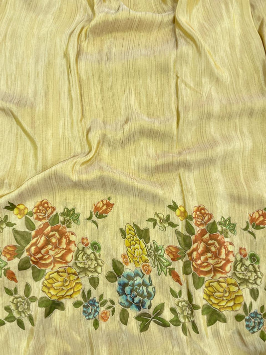Tissue Position Print With Embroidery