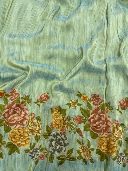 Tissue Position Print With Embroidery