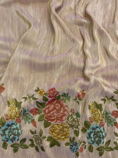 Tissue Position Print With Embroidery