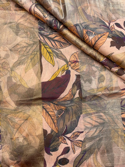 Chanderi Zari Stripe Print (44"inch)