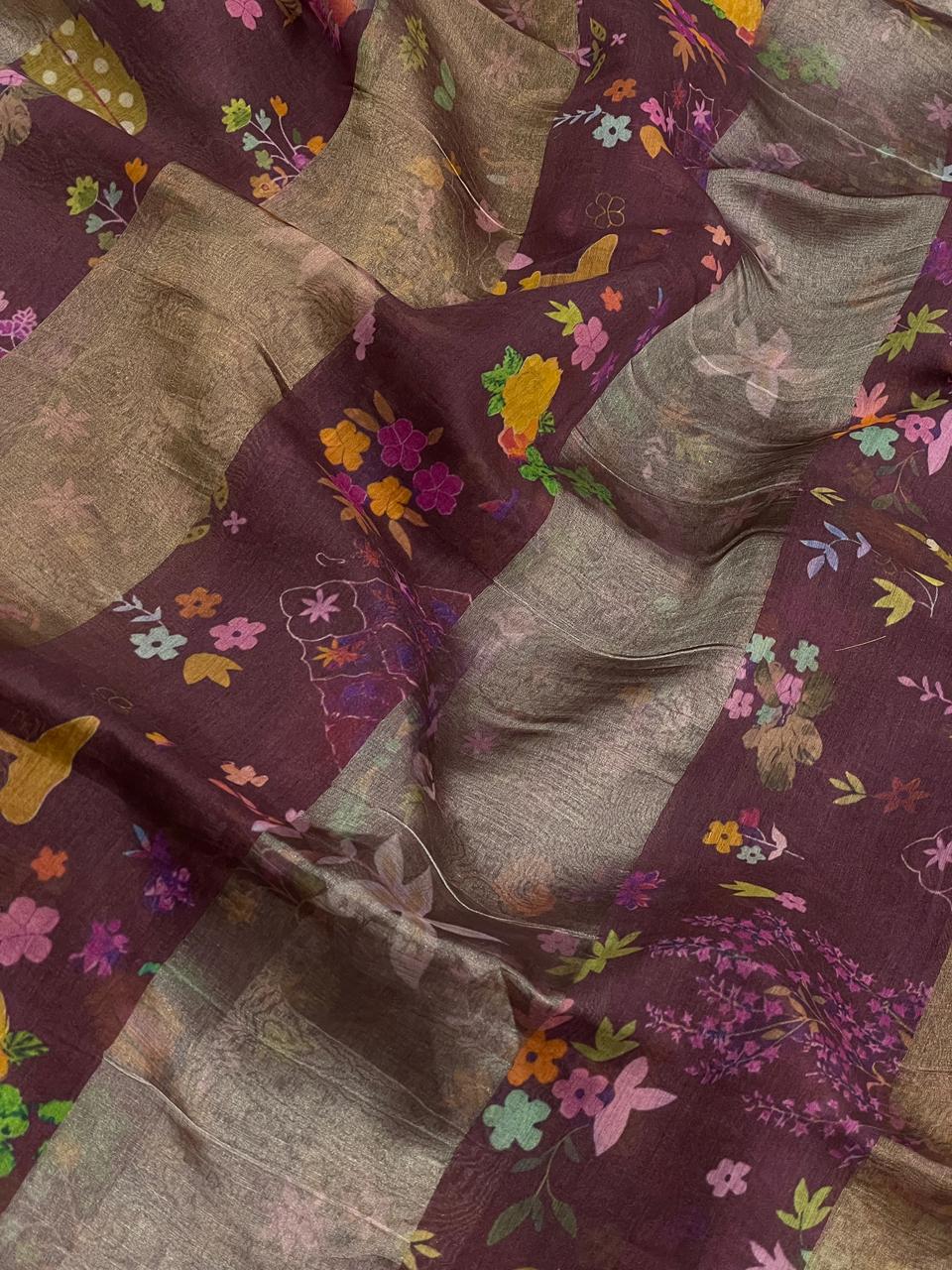 Chanderi Zari Stripe Print (44"inch)