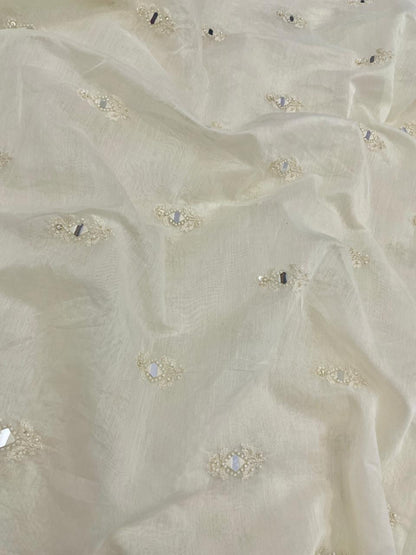 Chanderi Silk Embroidery (Dyeable) 44"inch
