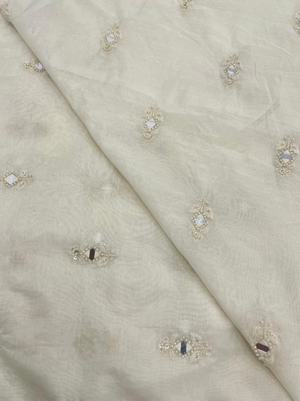 Chanderi Silk Embroidery (Dyeable) 44"inch