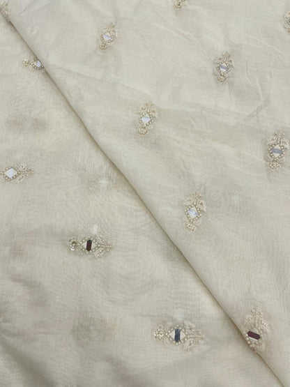 Chanderi Silk Embroidery (Dyeable) 44"inch