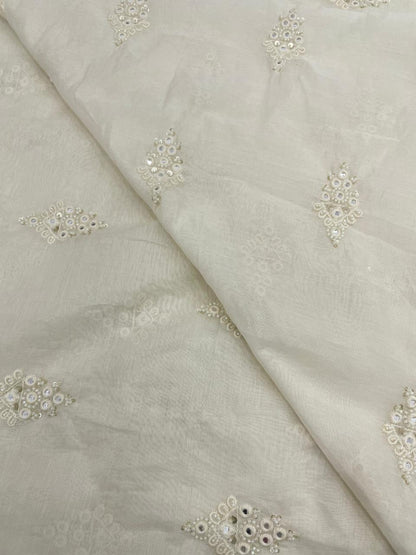 Chanderi Silk Embroidery (Dyeable) 44"inch