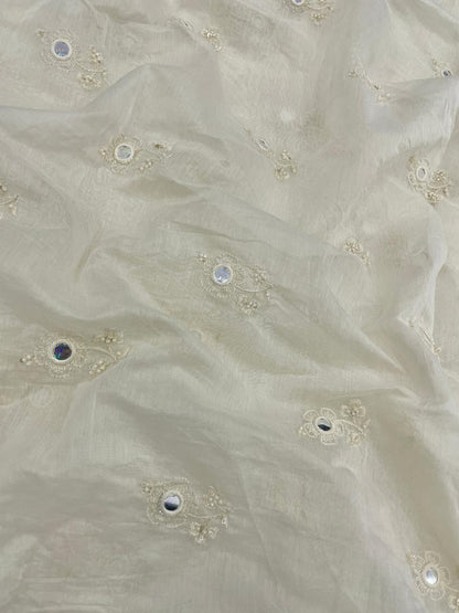 Chanderi Silk Embroidery (Dyeable) 44"inch