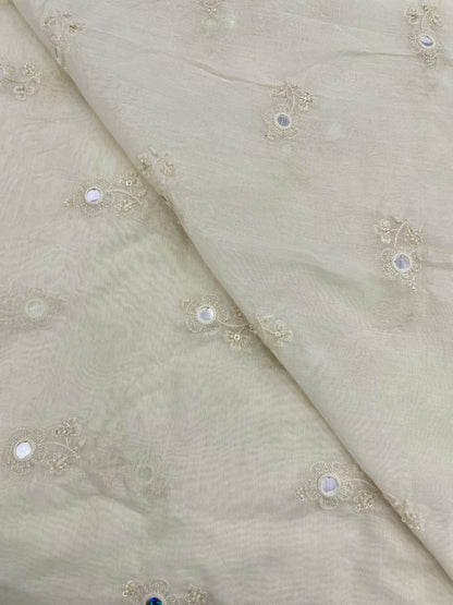Chanderi Silk Embroidery (Dyeable) 44"inch