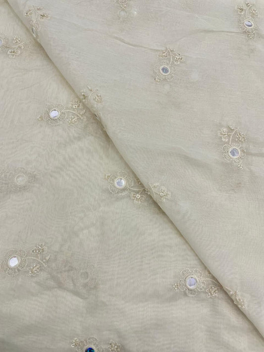 Chanderi Silk Embroidery (Dyeable) 44"inch