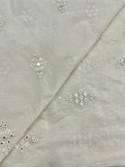Chanderi Silk Embroidery (Dyeable) 44"inch