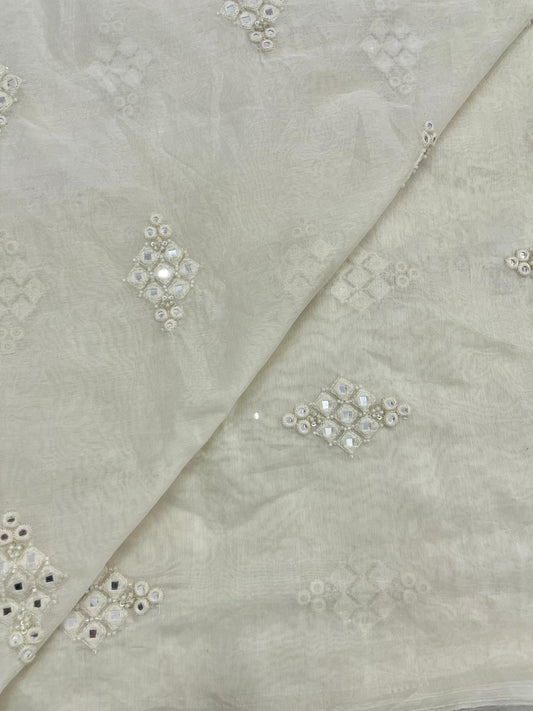 Chanderi Silk Embroidery (Dyeable) 44"inch