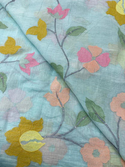 Chanderi Multithread Embroidery(44"inch)