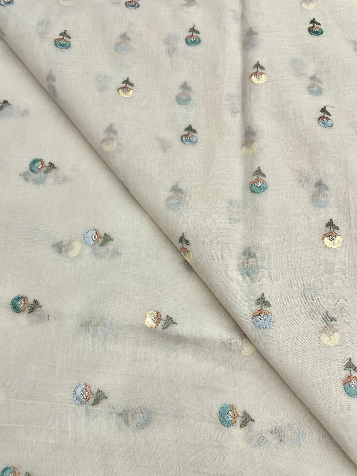 Chanderi Embroidery Fabric Set (colors available)