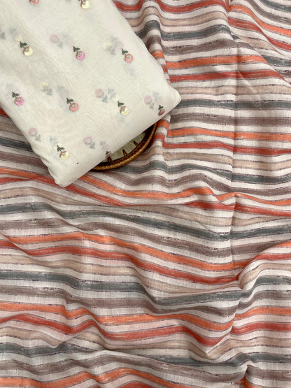 Chanderi Embroidery Fabric Set (colors available)