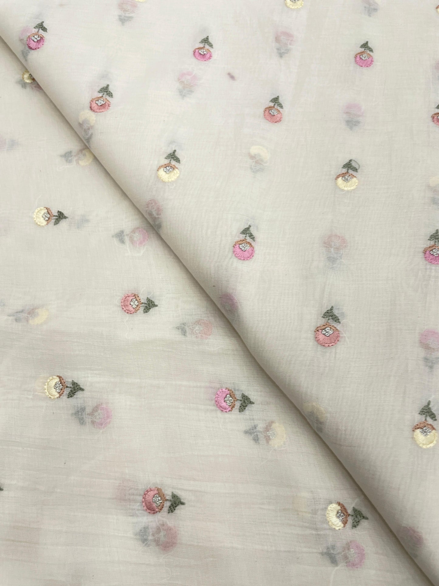 Chanderi Embroidery Fabric Set (colors available)