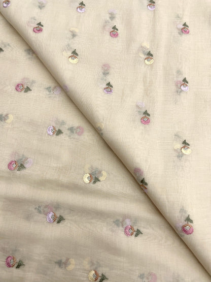 Chanderi Embroidery Fabric Set (colors available)