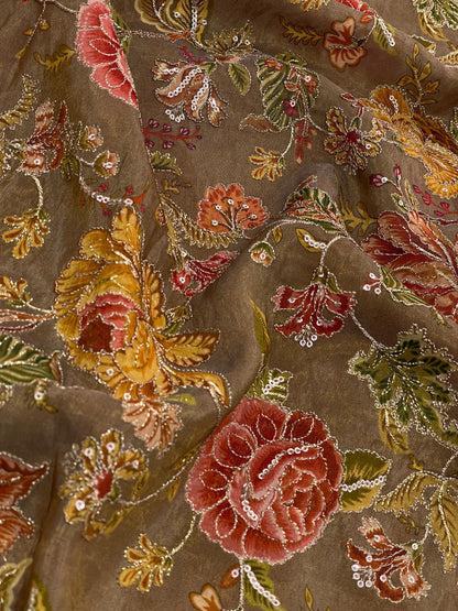 Tissue Position Print With Embroidery (44"inch)