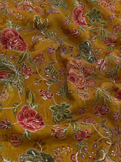 Tissue Position Print With Embroidery (44"inch)