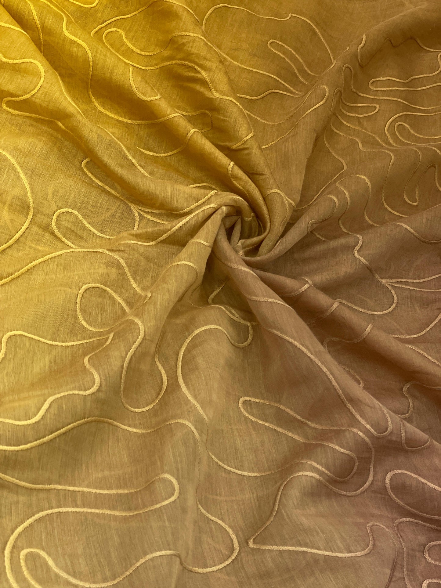 Silk Chanderi 4d Shaded Embroidery