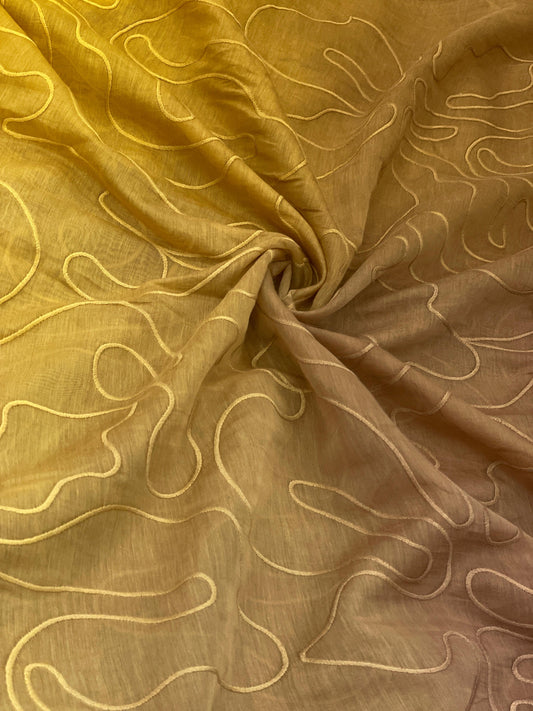 Silk Chanderi 4d Shaded Embroidery