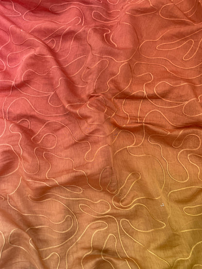 Silk Chanderi 4d Shaded Embroidery