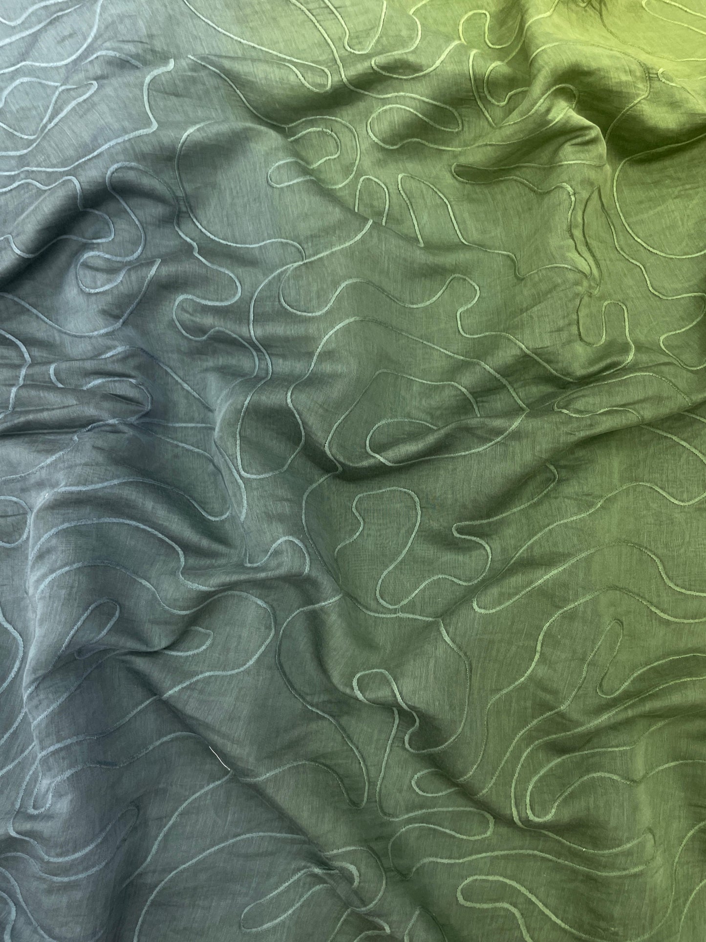 Silk Chanderi 4d Shaded Embroidery